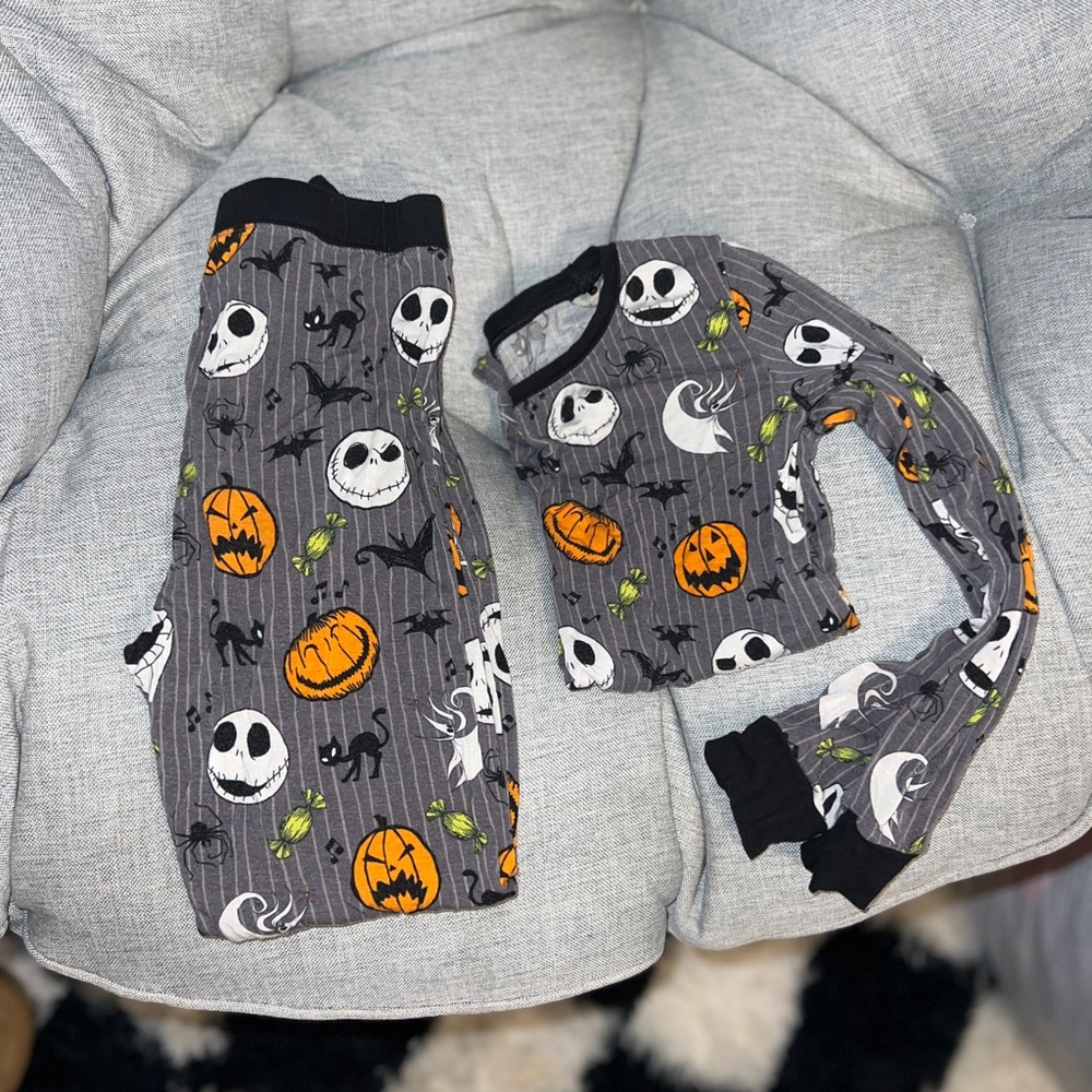 Little Sleepies Halloween Pajama Set - Gray, Black, Orange